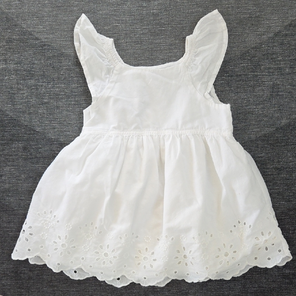 GAP Eyelet Dress Cotton White 12-18m